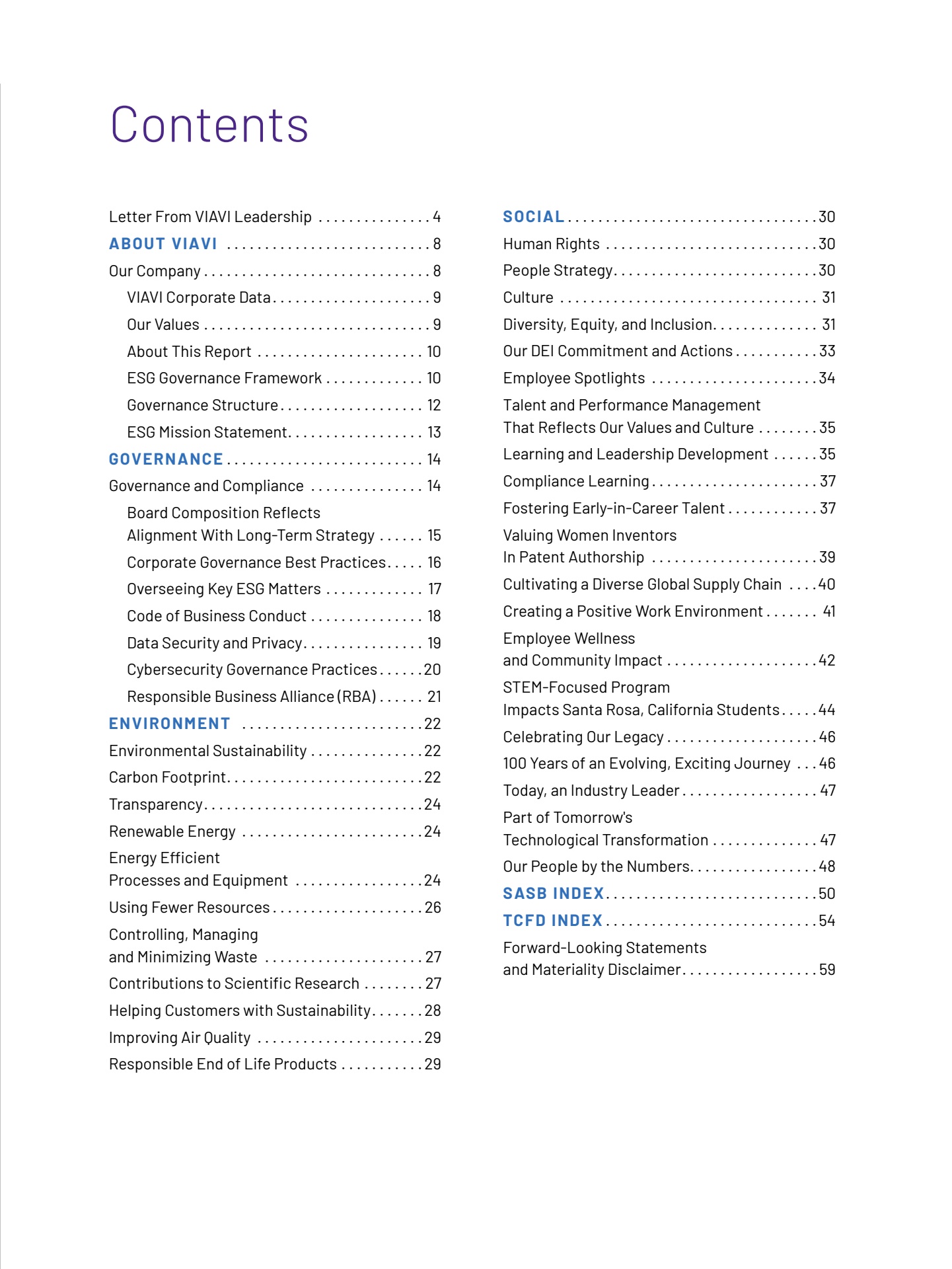 VIAVI 2024 Environment, Social, and Governance Report